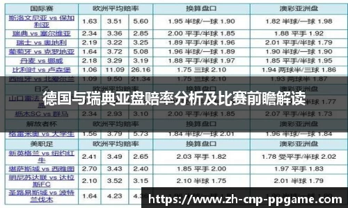 德国与瑞典亚盘赔率分析及比赛前瞻解读